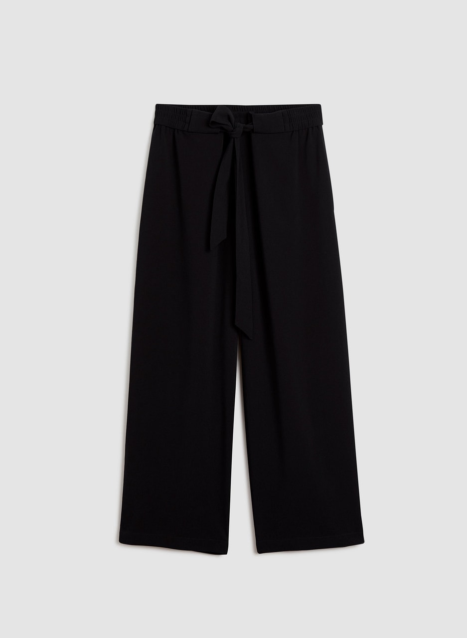 Belted Wide Leg Culotte Pants