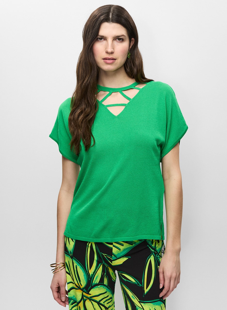 Joseph Ribkoff - Cut-Out Detail Knit Top