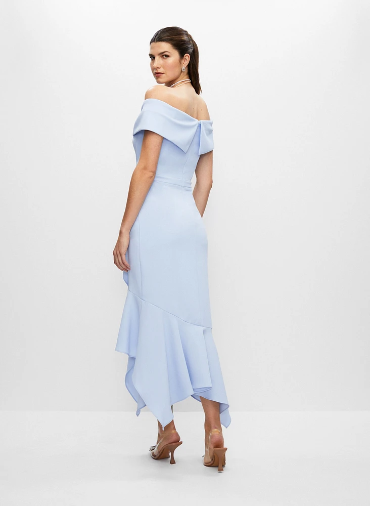 Off The Shoulder Asymmetric Dress