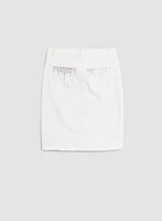 Rhinestone Detail Denim Pencil Skirt
