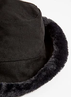 Reversible Faux Suede Bucket Hat