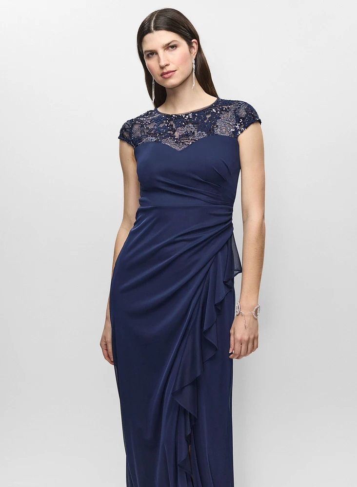 Embroidered Lace Gown