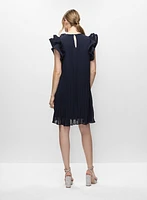 Joseph Ribkoff - Ruffle Sleeve Pleated Dress