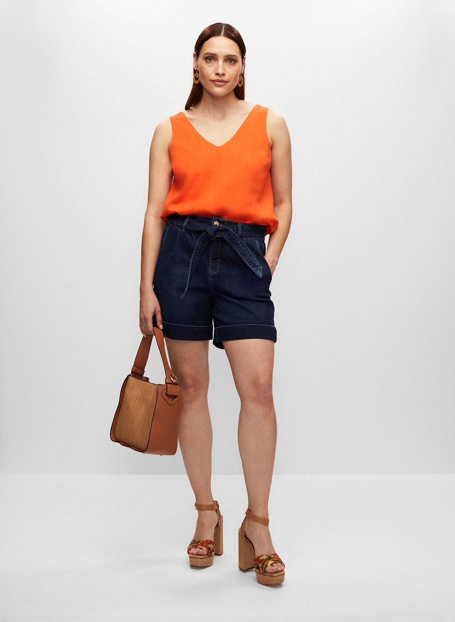 Sleeveless V-Neck Blouse