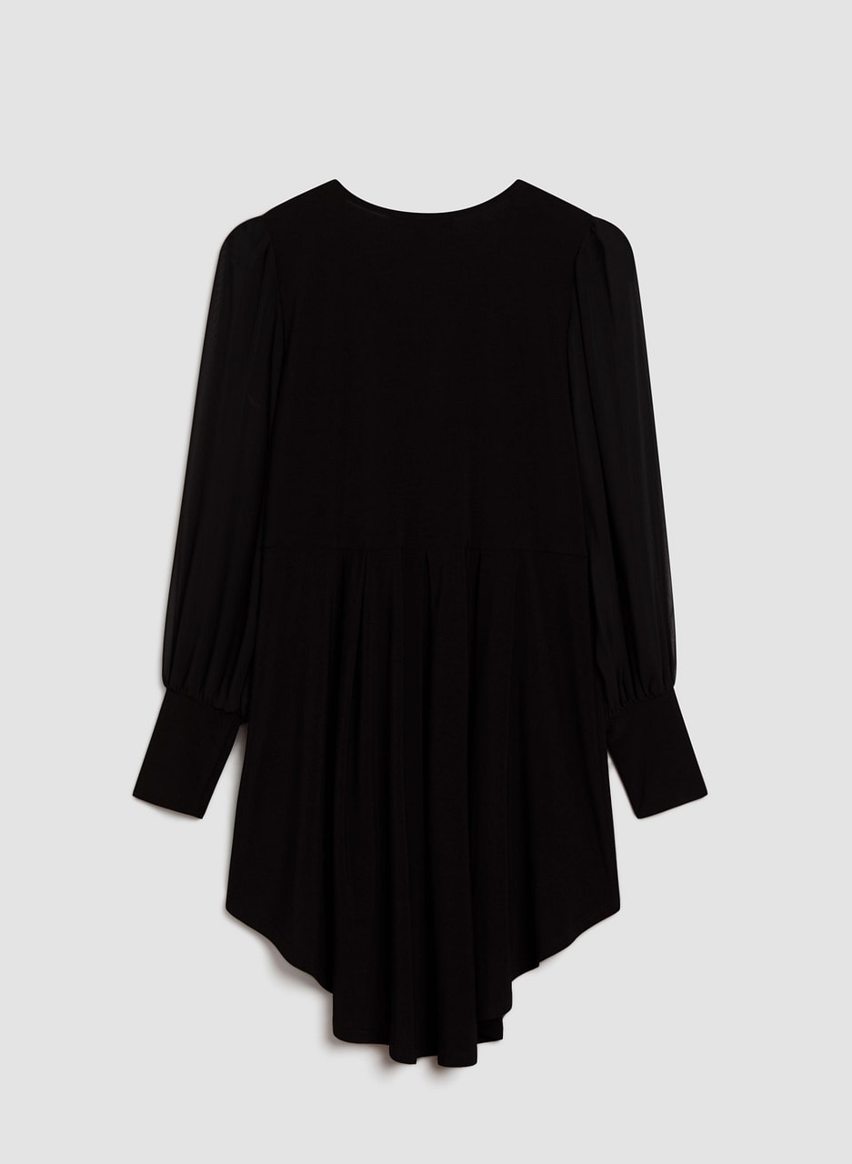 Chiffon Sleeve High-Low Tunic