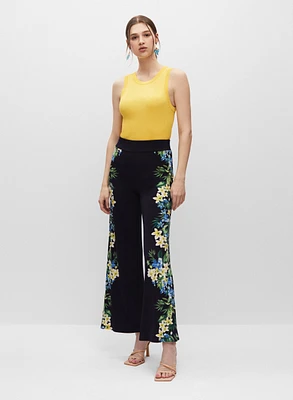 Floral Print Wide Leg Pants