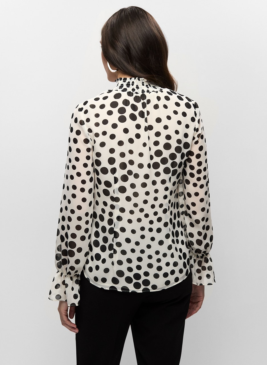 Polka Dot Chiffon Blouse