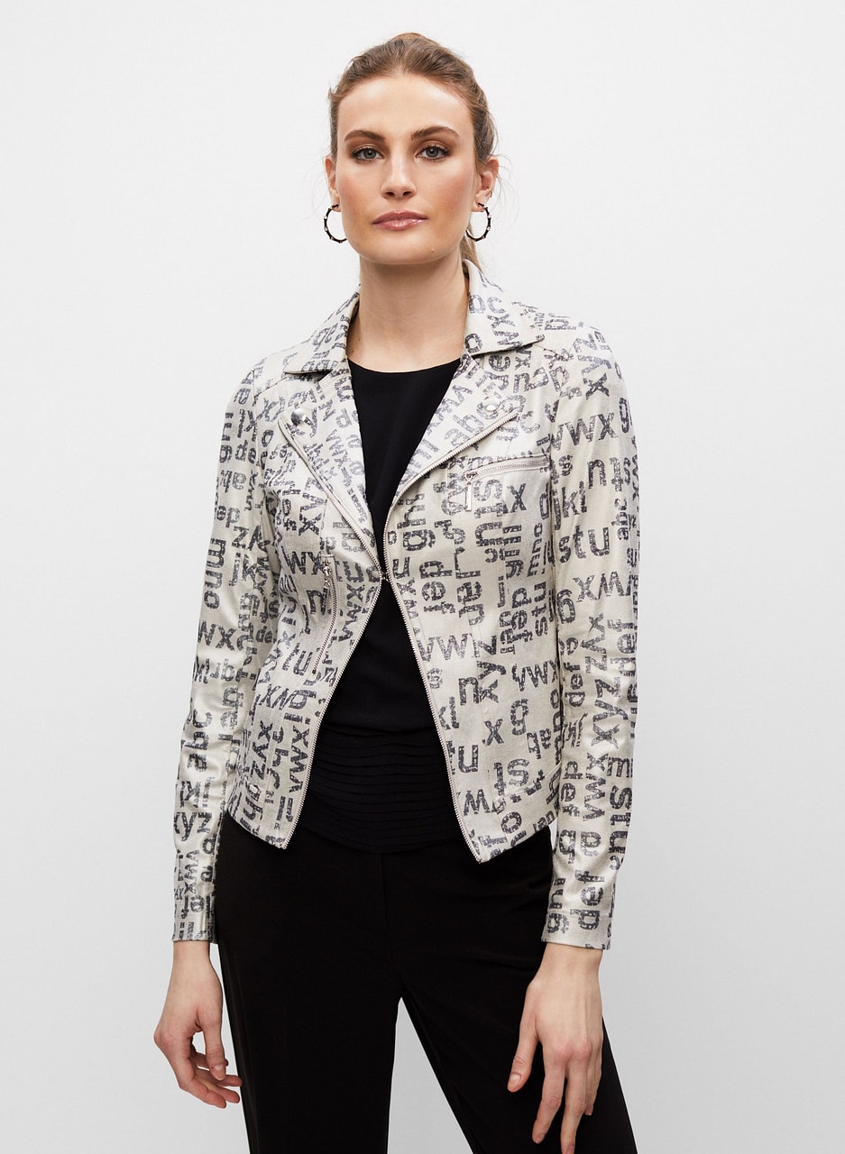 Short Letter Print Jacket