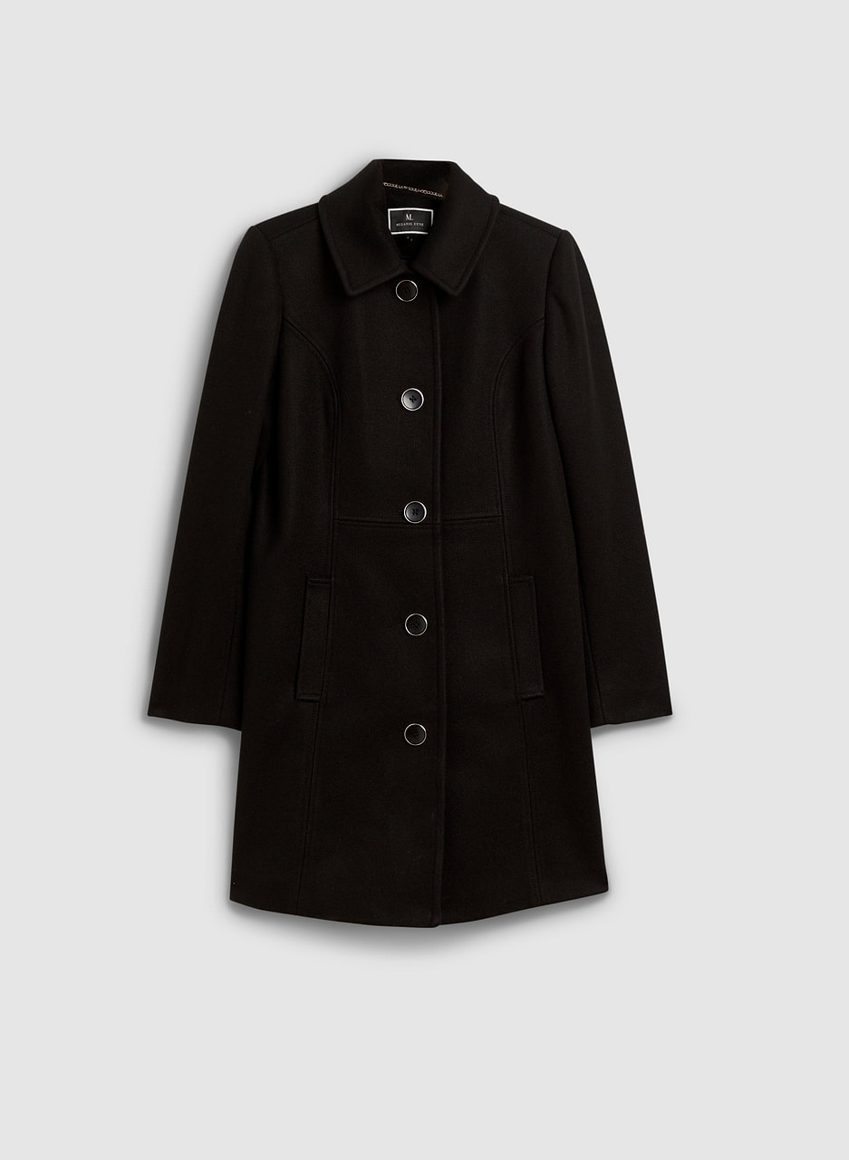 Stretch Wool Blend Coat