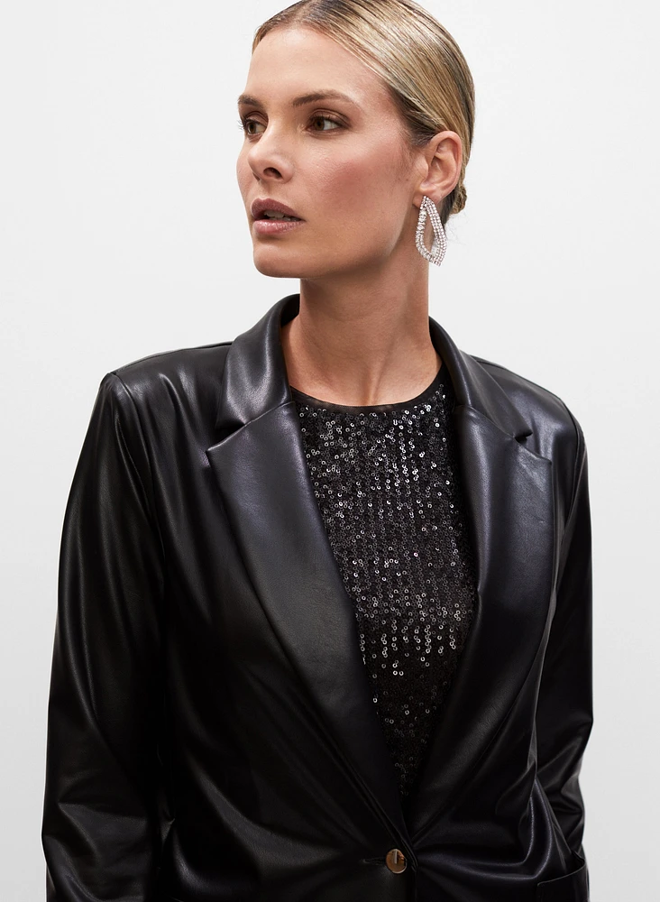 Joseph Ribkoff - Vegan Leather Blazer