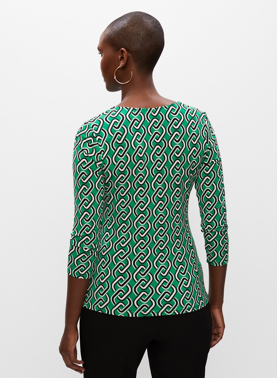 Geometric Chain Print Top