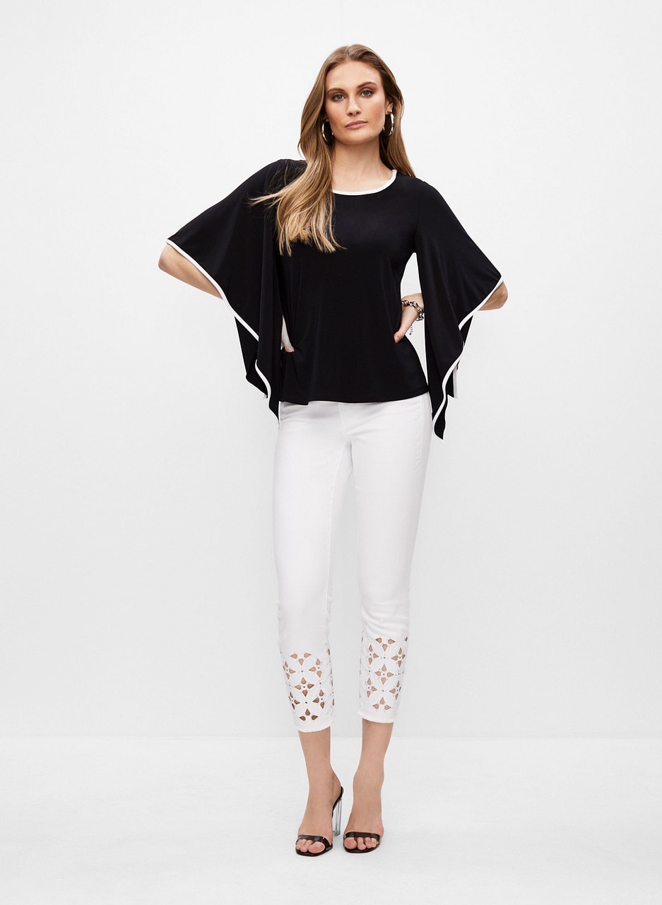 Joseph Ribkoff - Asymmetric Sleeve Top