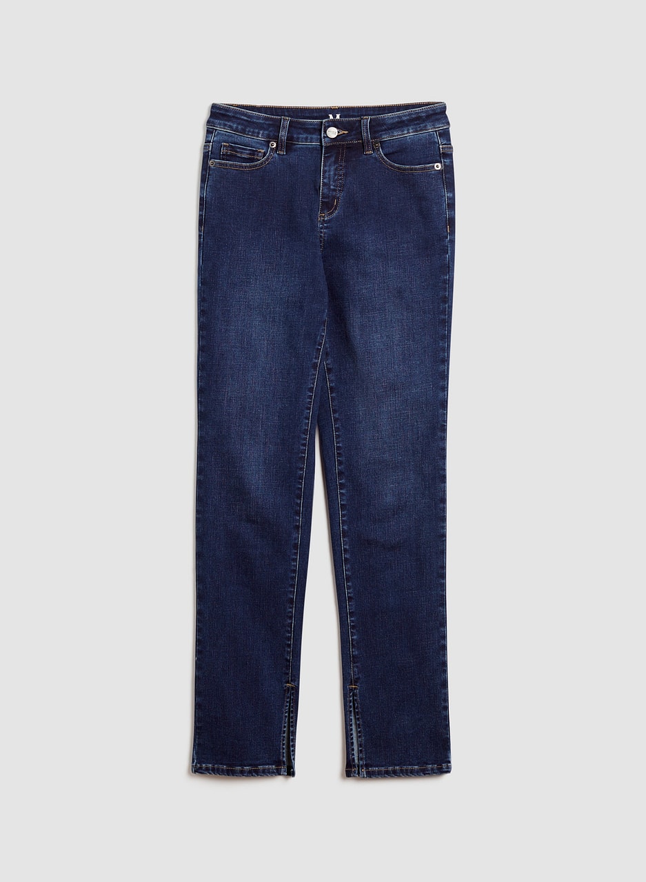 Slit Hem Straight Leg Jeans