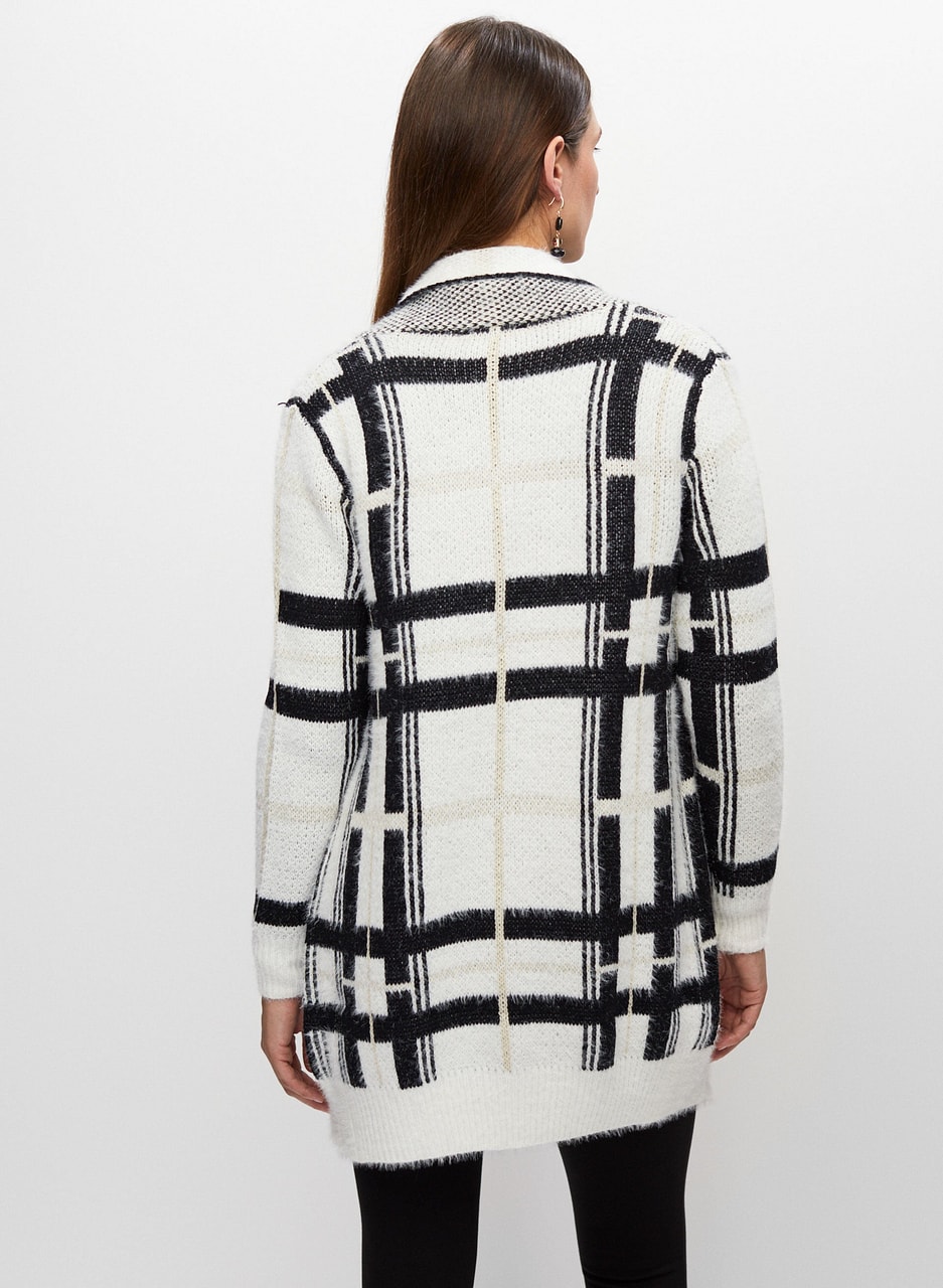 Frank Lyman - Plaid Knit Cardigan