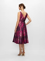 Abstract Floral Jacquard Dress