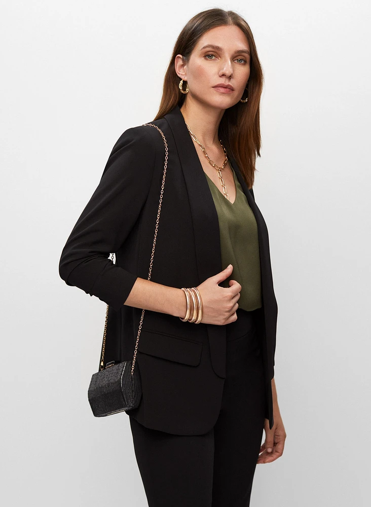 Open Front Shawl Collar Jacket