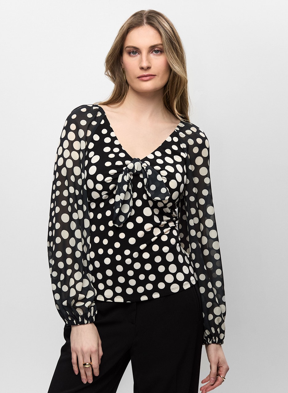 Polka Dot Chiffon Top