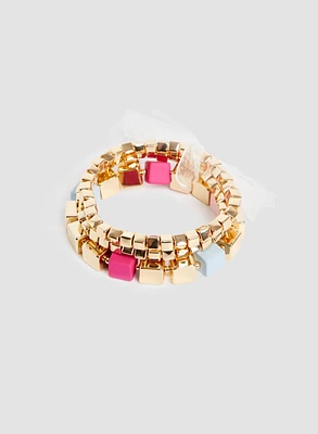 Triple Row Mini Cube Bracelet