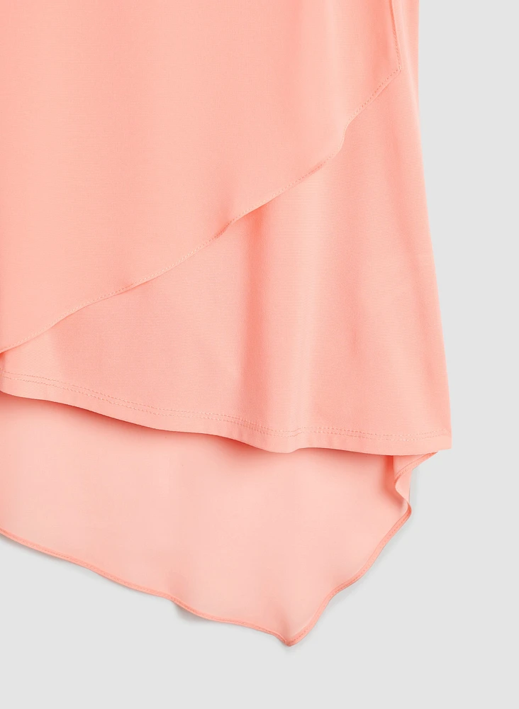 Sleeveless Chiffon Overlay Tunic