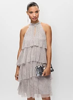 Tiered Metallic Dress