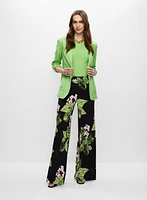 Floral Print Wide Leg Pants