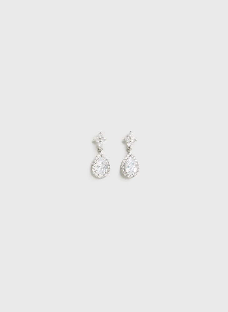 Crystal Teardrop Dangle Earrings