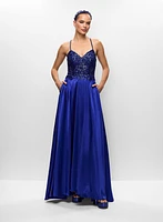 Corset-Style Satin Gown