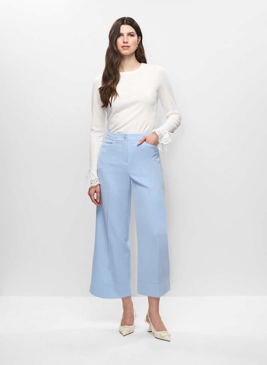 Lace Flare Cuff Top & Culotte Pants