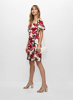 Floral Print Square Neck Dress