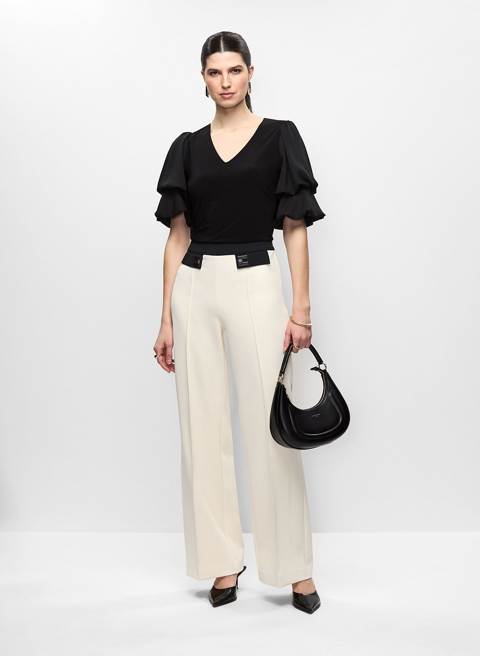 Tiered Sleeve Top & Flare Leg Pants