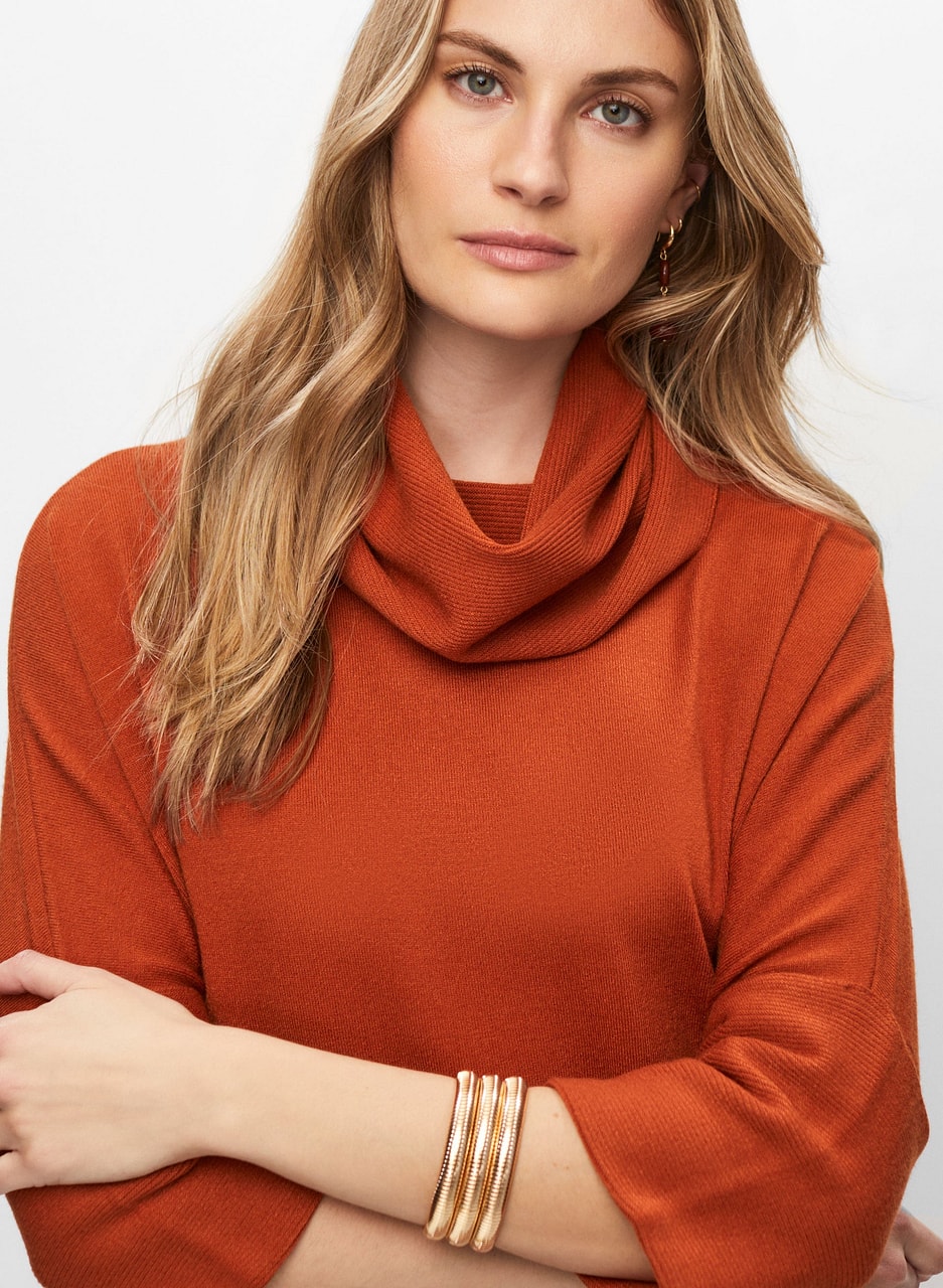 Joseph Ribkoff - Funnel Neck 3/4 Sleeve Sweater