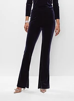 Velour Flare Leg Pull-On Pants