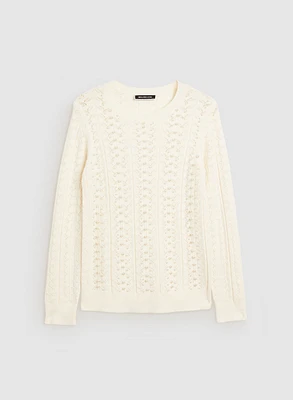 Pearl Detail Pointelle Sweater