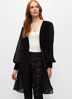 Puff Sleeve Chiffon Duster