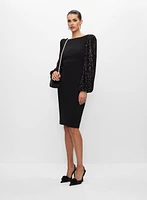 Sequin Puff Sleeve Dress