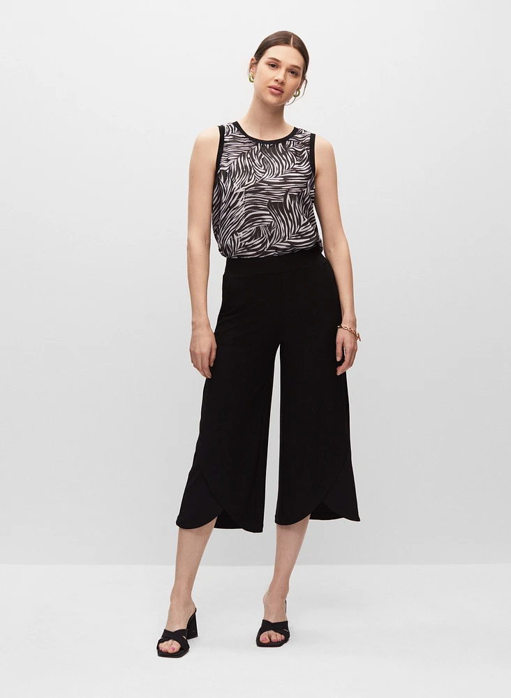 Pull-On Tulip Hem Gaucho Pants