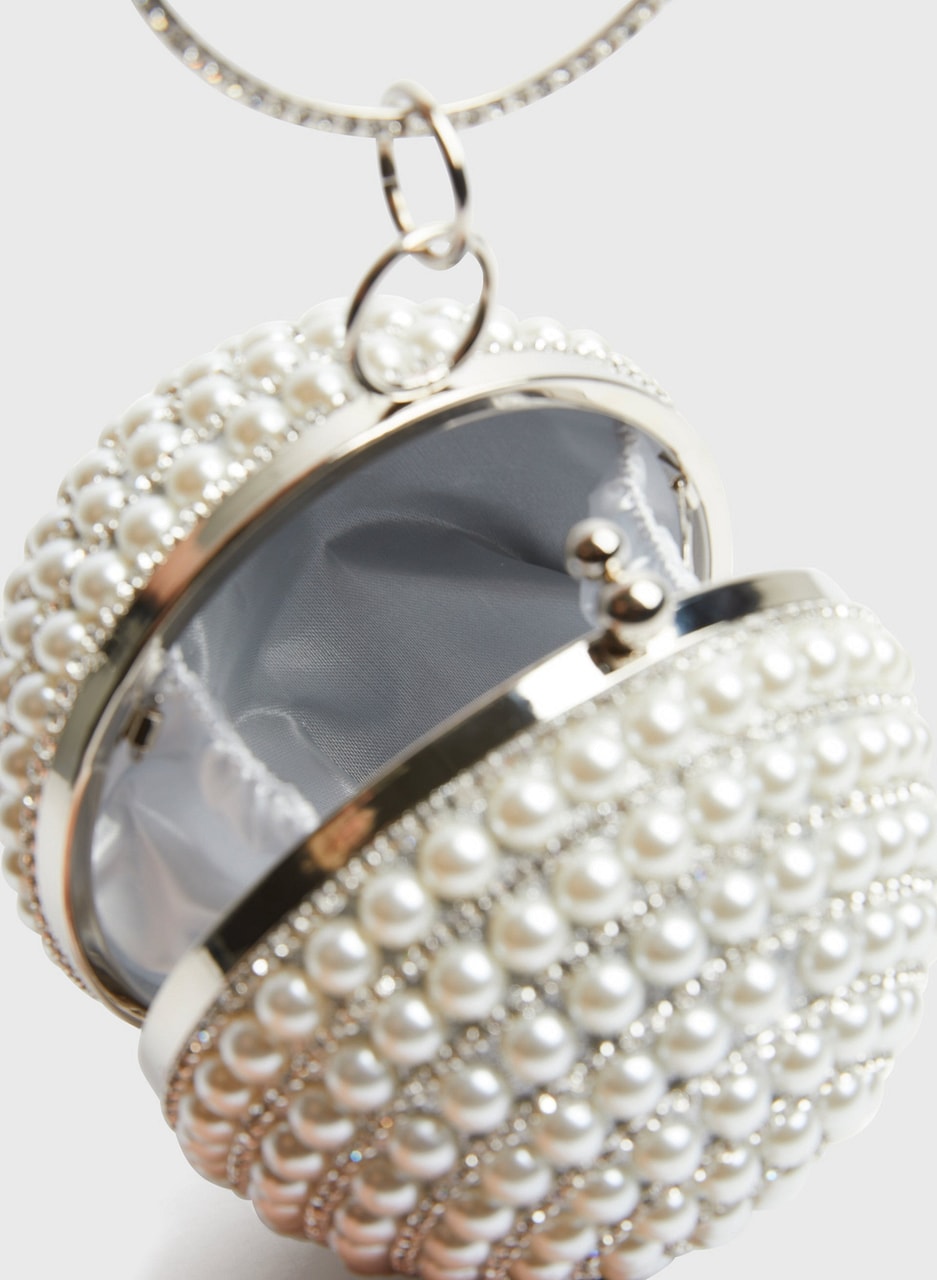 Pearl & Crystal Ball Clutch