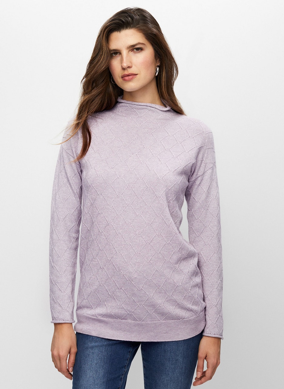 Argyle Stitch Tunic Sweater