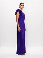 One-Shoulder Satin Gown