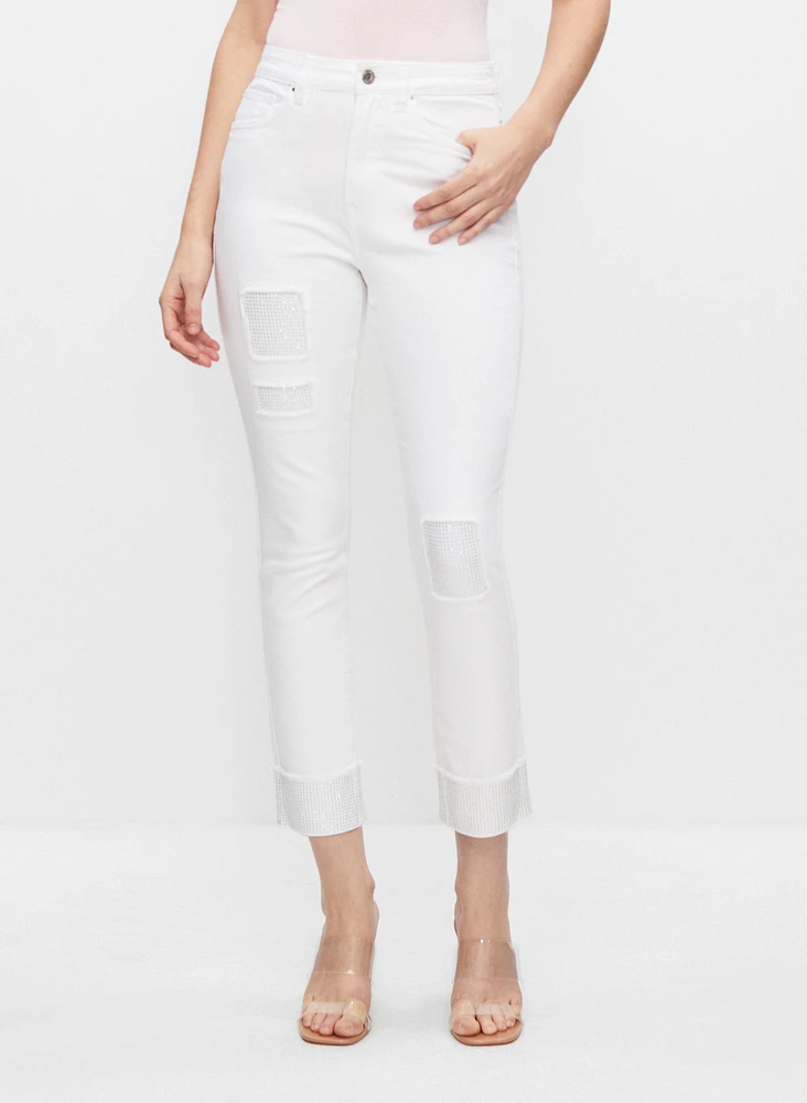 Rhinestone Detail Jeans