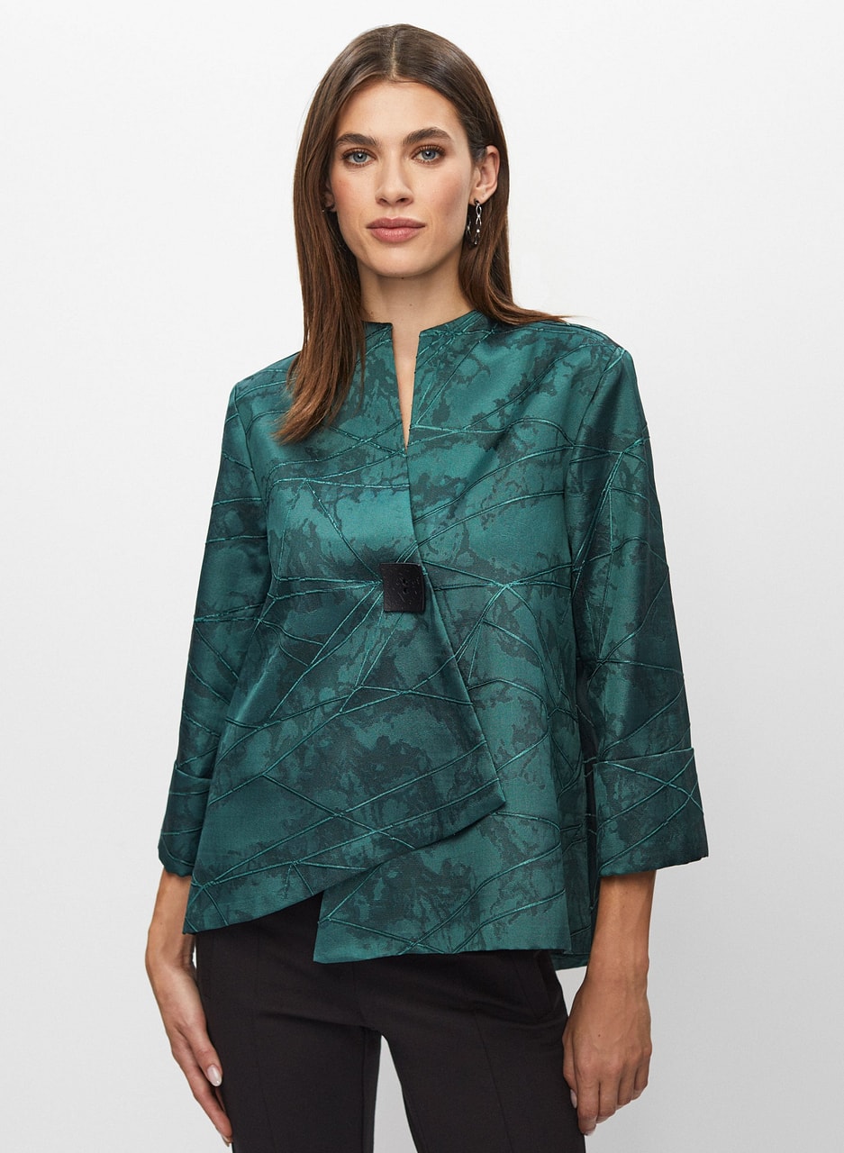 Joseph Ribkoff - Marble Motif Asymmetric Jacket