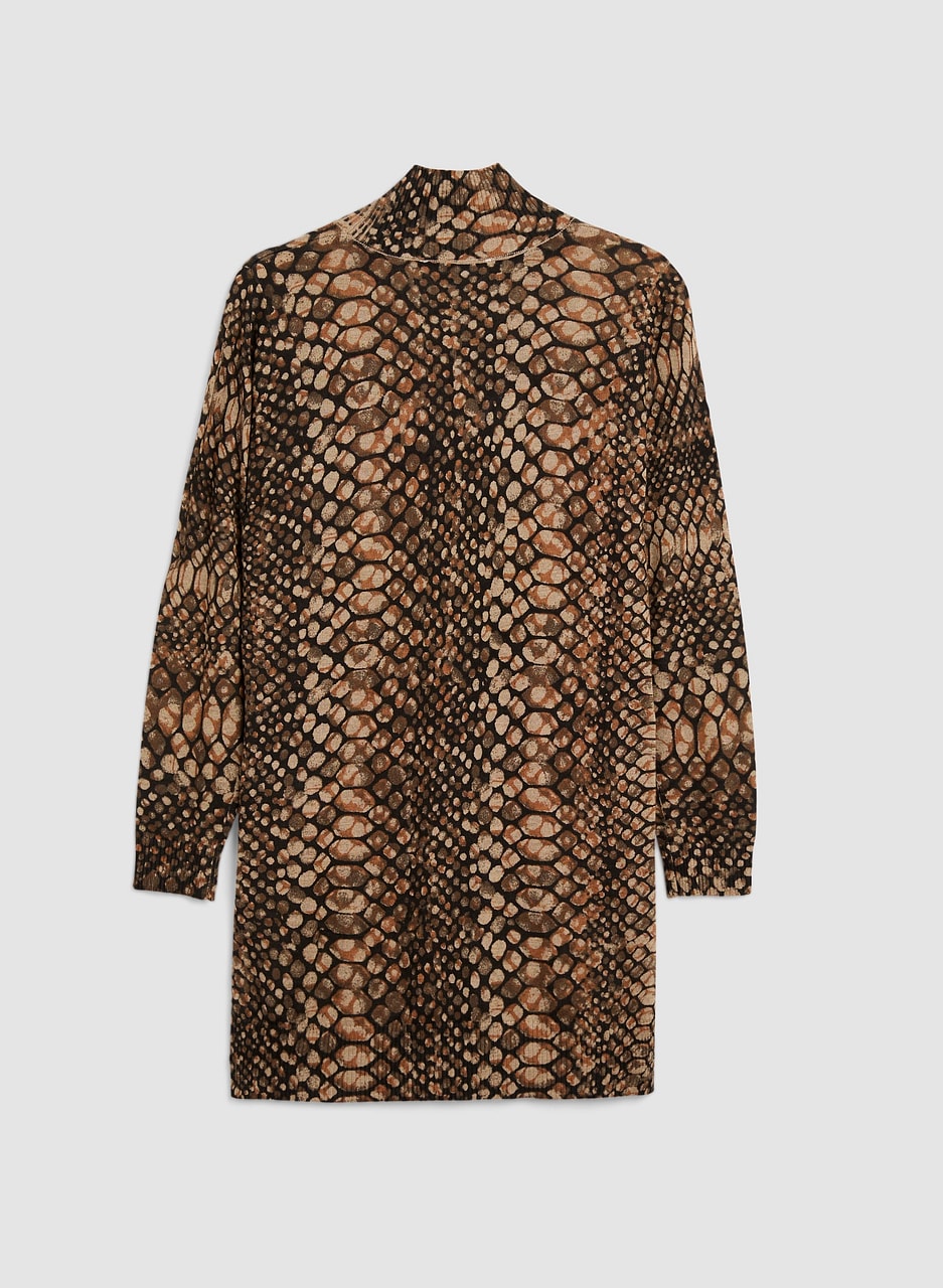 Snakeskin Print Tunic Sweater