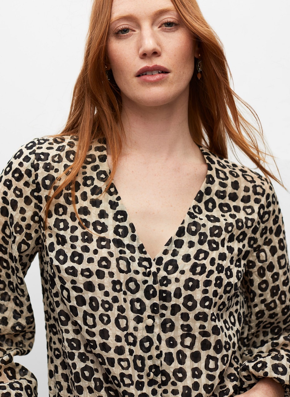 Joseph Ribkoff - Puff Sleeve Leopard Print Top