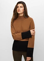 Rhinestone Detail Colour Block Sweater