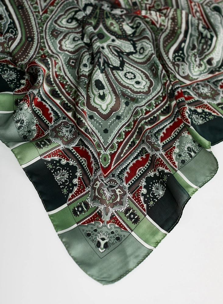 Paisley Print Square Scarf