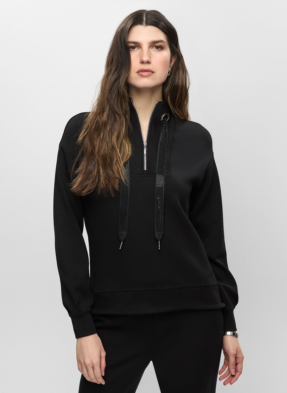 Funnel Neck Zip Front Top