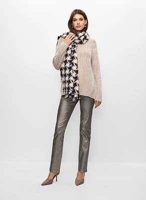 Two-Tone Sweater & Coated Jeans