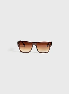 Geometric Motif Plastic Sunglasses