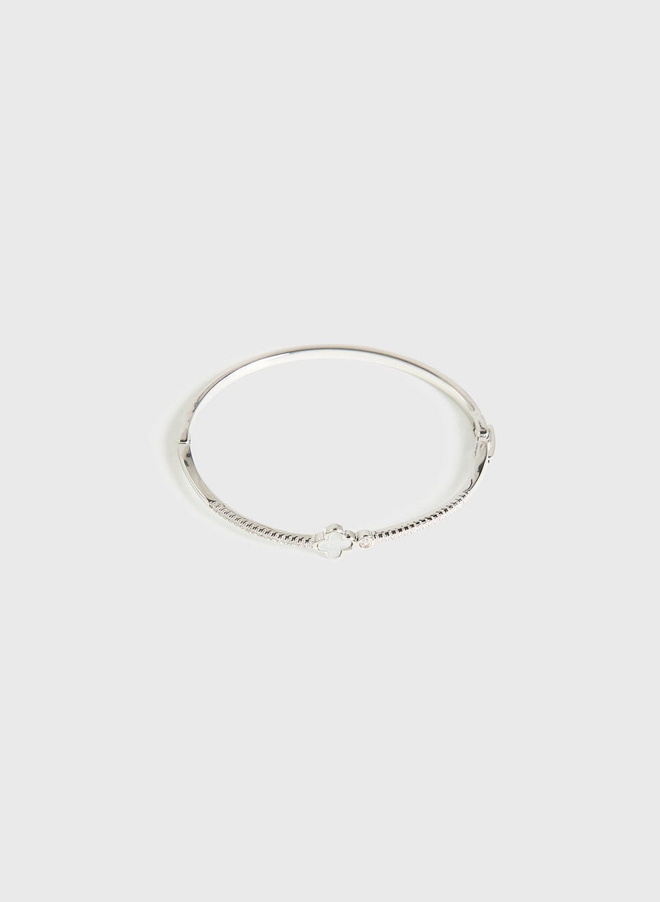 Crystal & Clover Detail Bangle