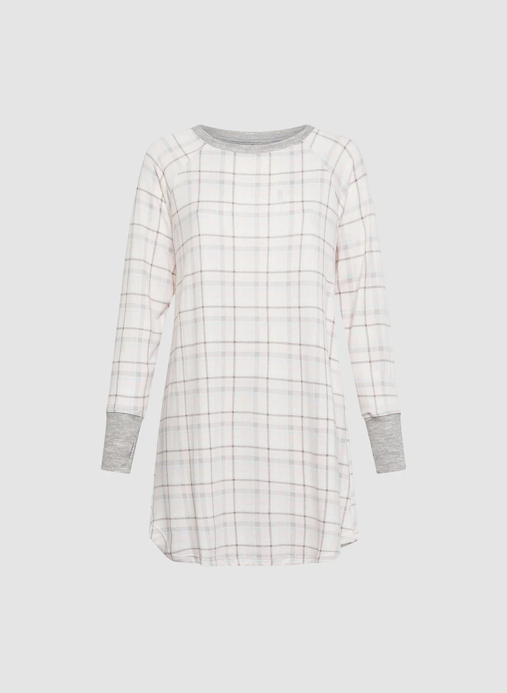 Plaid Motif Sleepshirt